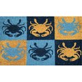 Geo Crafts Geo Crafts G385 18 x 30 in. Multi Blue Six Crab PVC Backed Entry Way Doormat G385